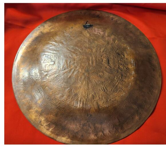 Beautiful Handmade Multi-metal Egyptian Hieroglyph Plate 12" Diameter no dings - Picture 4 of 4